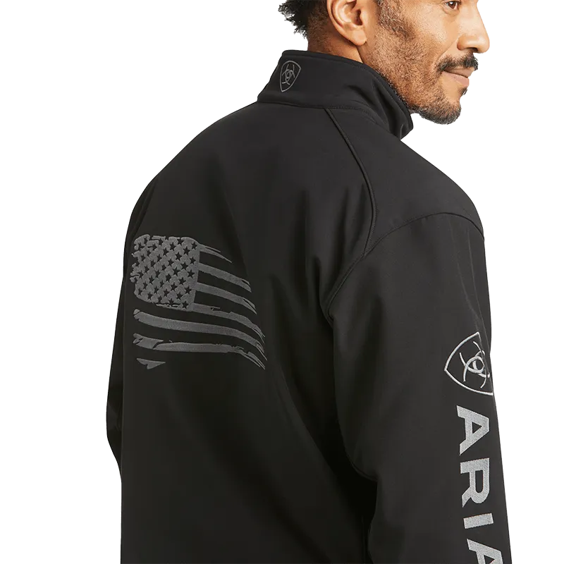 Ariat Mens Logo 2.0 Patriot Softshell Black Concealed Carry Jacket - Big