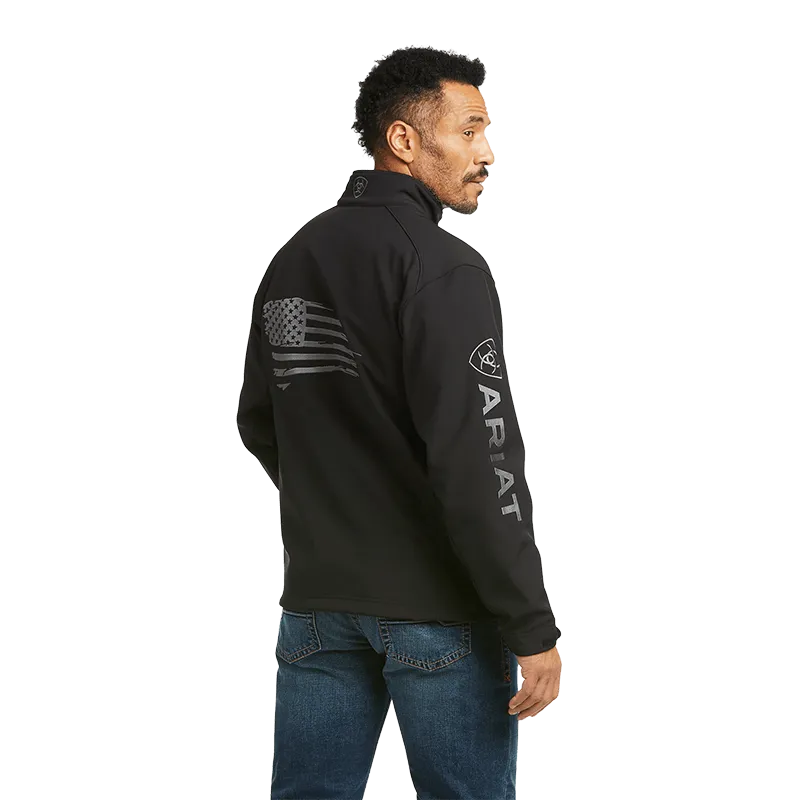 Ariat Mens Logo 2.0 Patriot Softshell Black Concealed Carry Jacket - Big