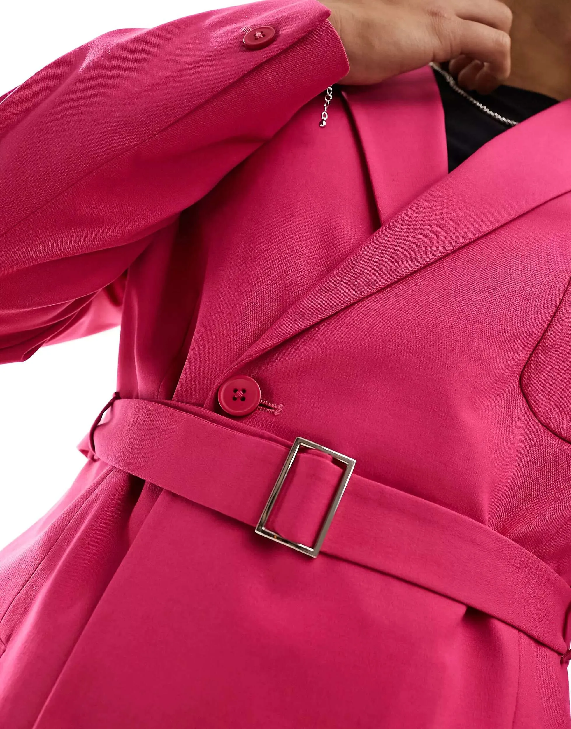 ASOS Pink Slim Belted Blazer