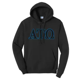 ATO Black Hoodie with Black Sewn On Letters