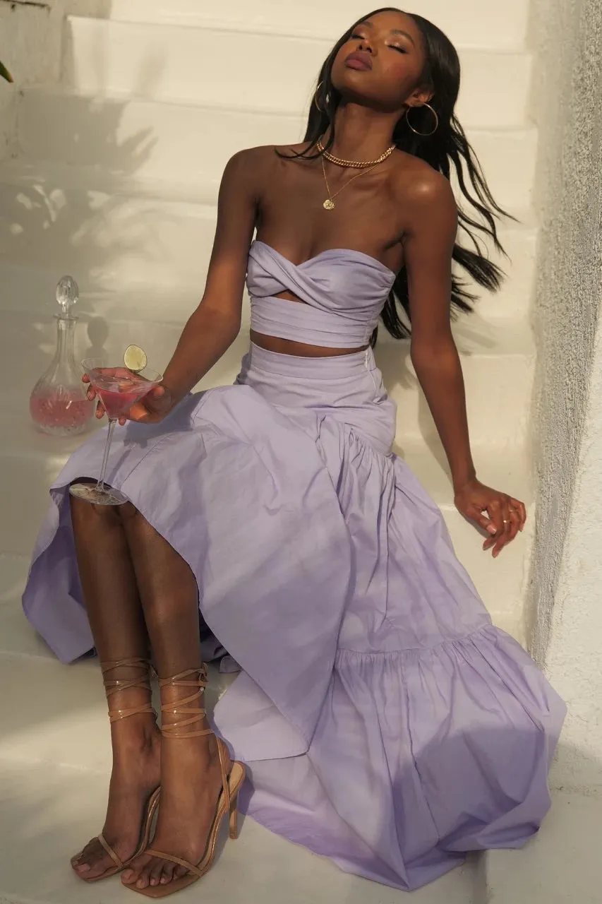 Ayla lilac top and maxi skirt (sold as separates)