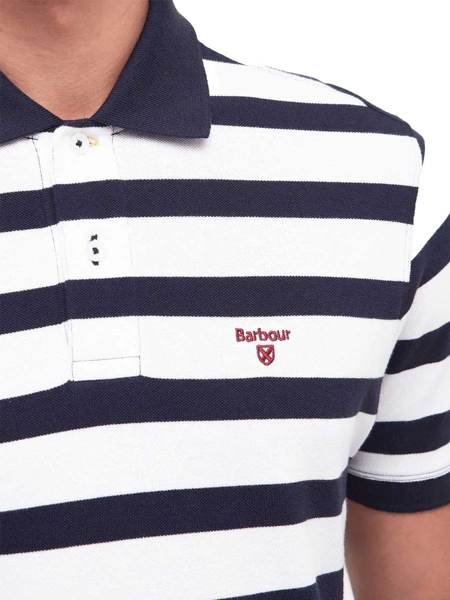 BARBOUR Striped Sports Polo Shirt - Men's - Classic Navy - Size: Medium