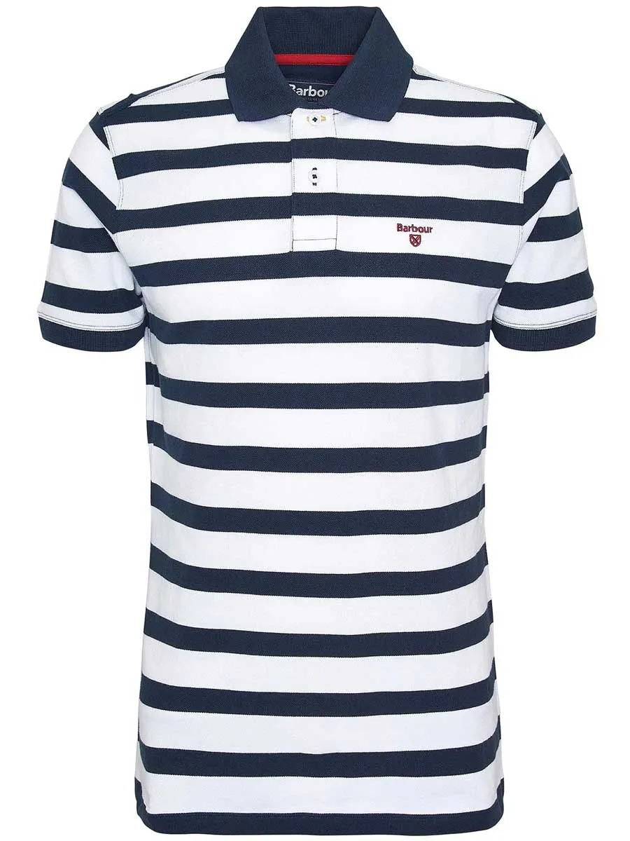 BARBOUR Striped Sports Polo Shirt - Men's - Classic Navy - Size: Medium