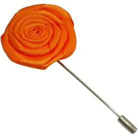 Bassin and Brown Rose Lapel Pin - Orange