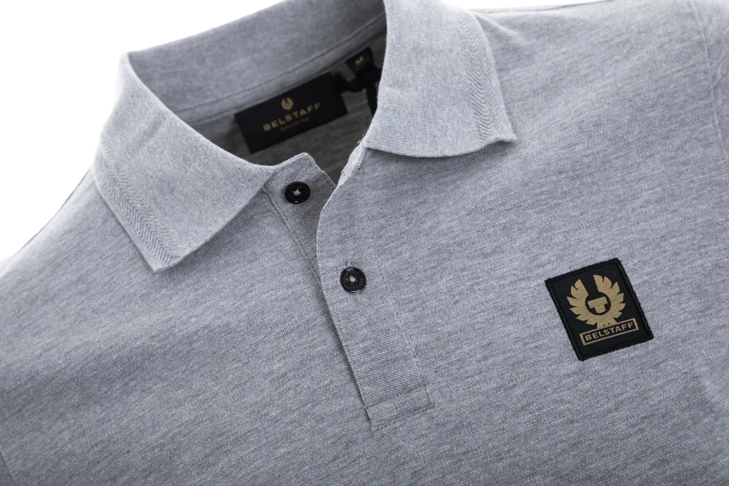 Belstaff Classic Short Sleeve Polo Shirt in Grey Melange