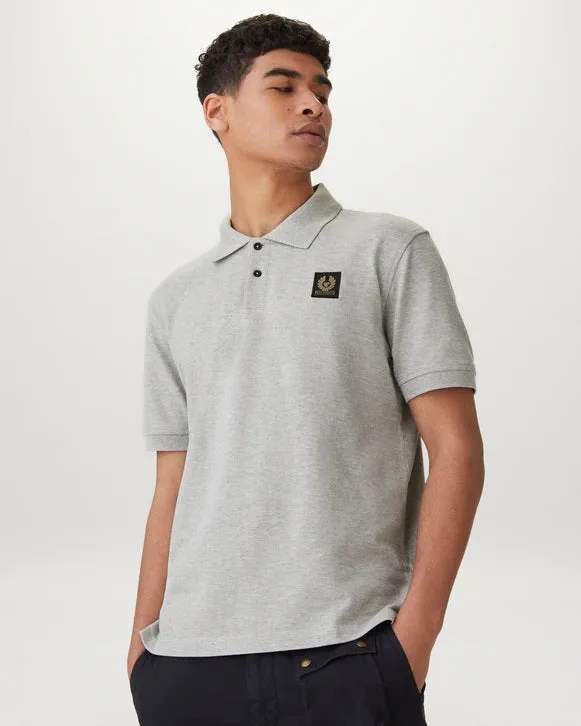 Belstaff Classic Short Sleeve Polo Shirt in Grey Melange