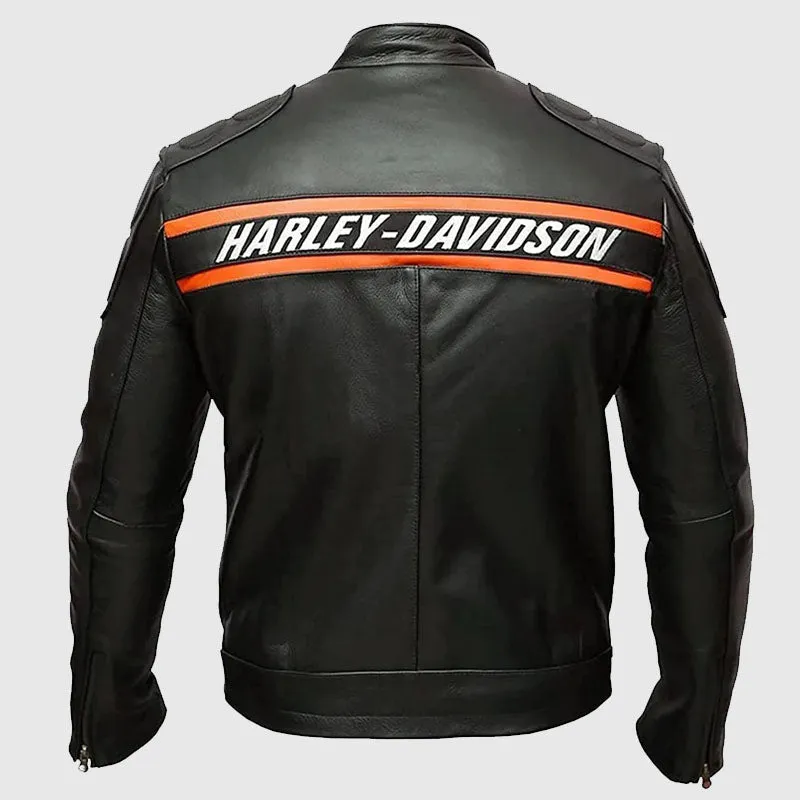 Bill Goldberg HD Handmade Black Leather Jacket - HD Moto Men's Casual Leather Jacket