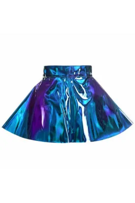 Blue/Teal Holo Skater Skirt