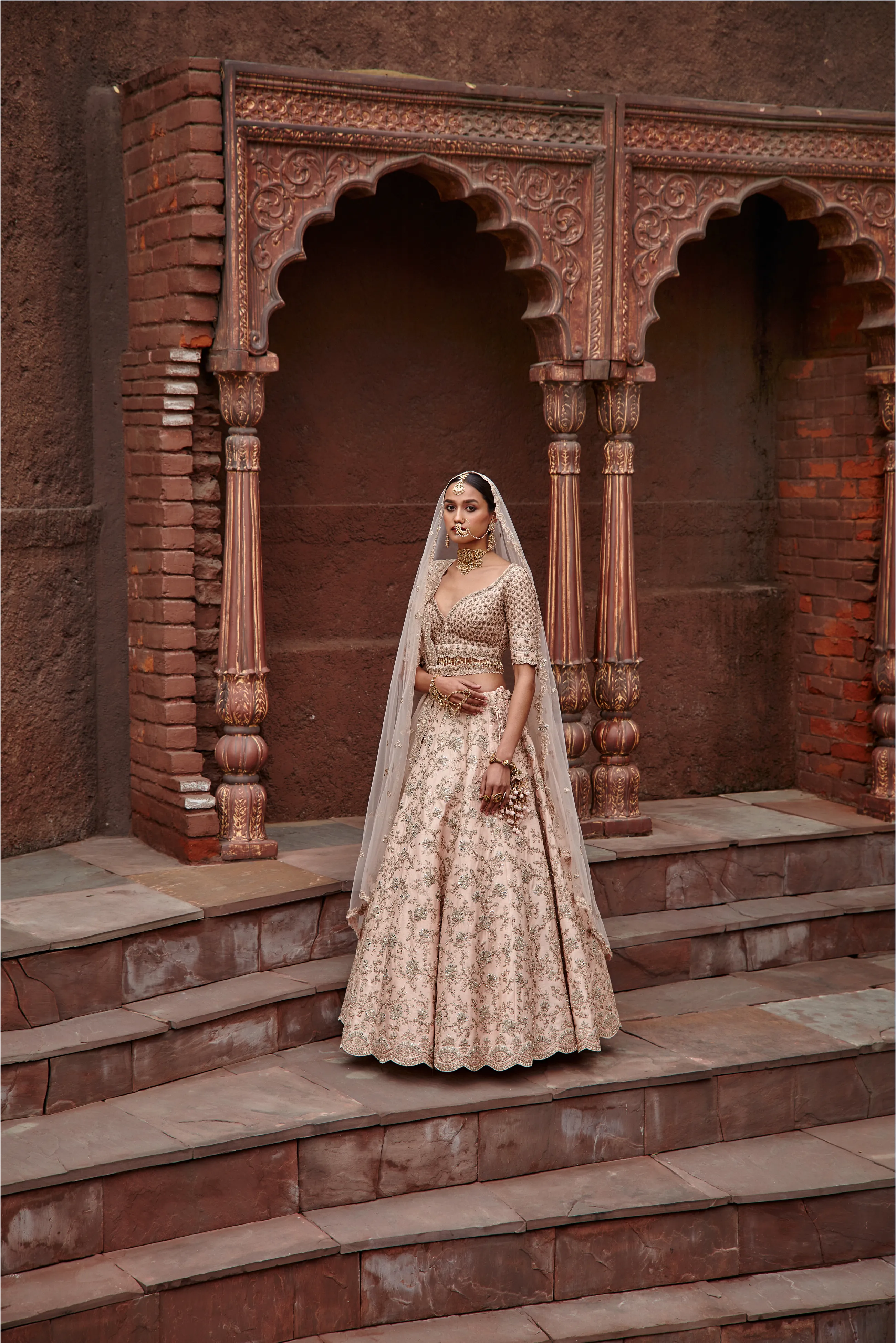 Blush Pink Raw Silk Lehenga Set