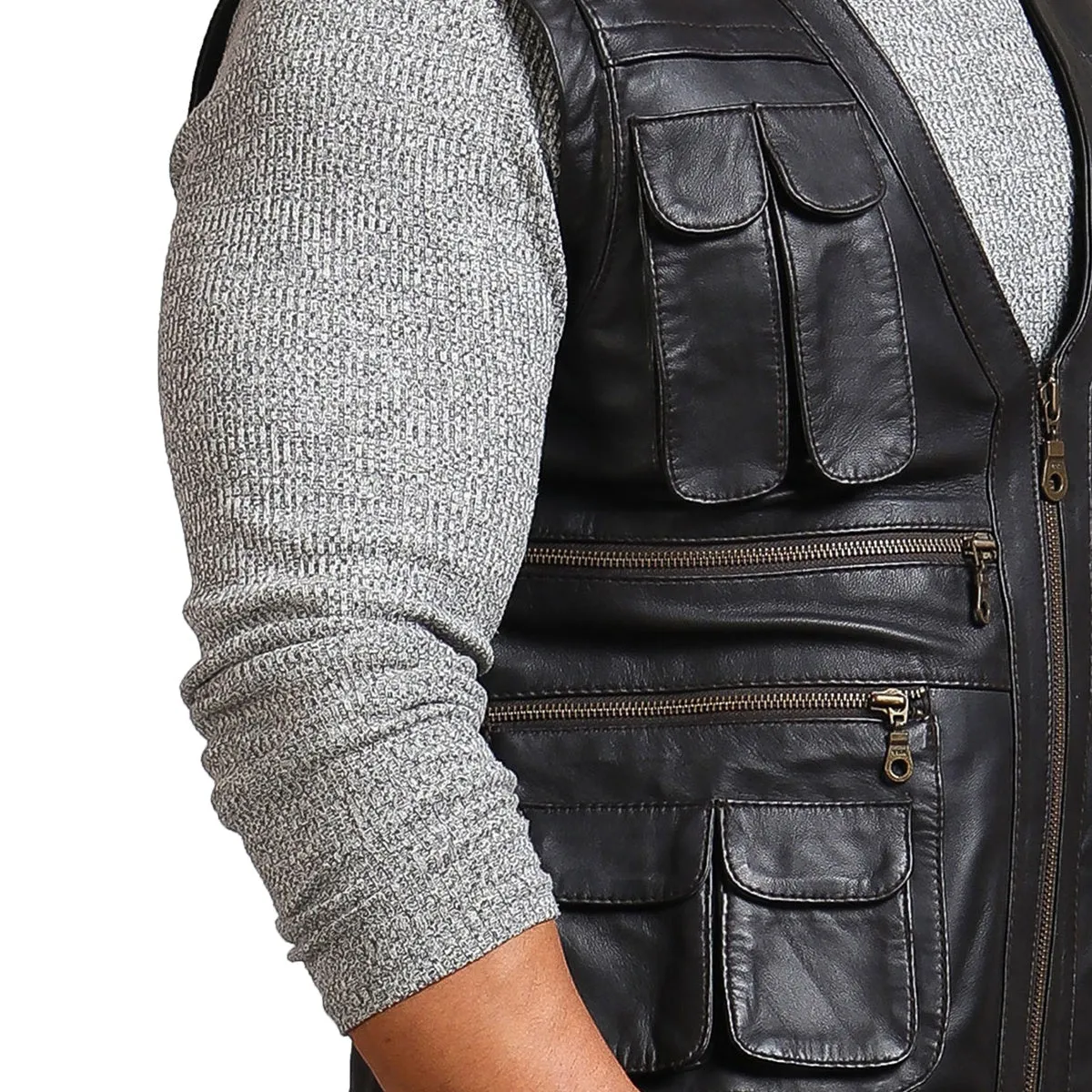 Buy Best Handmade Fashion Men's Biker Black Leather Vest For Sale