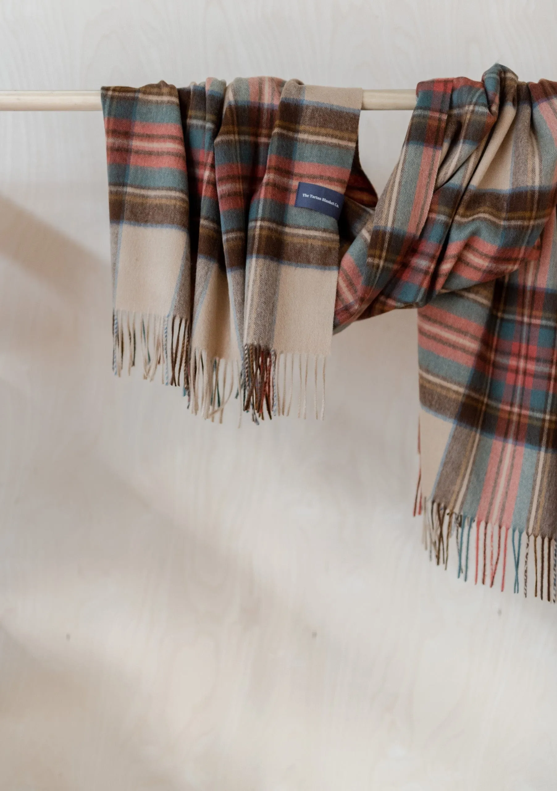 Cashmere Blanket Scarf in Stewart Dress Antique Tartan