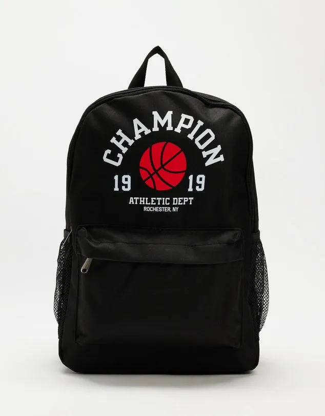 CHAMPION GRAPHIC BLACK BACKPACK