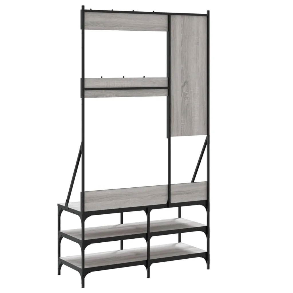 Clothes Rack with Shoe Storage Grey Sonoma 100x40x184 cm