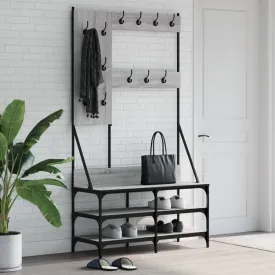 Clothes Rack with Shoe Storage Grey Sonoma 100x40x184 cm