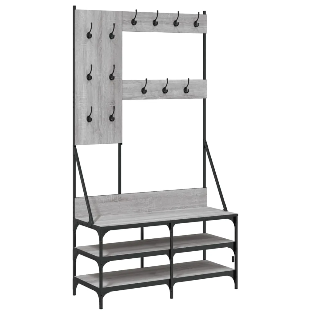 Clothes Rack with Shoe Storage Grey Sonoma 100x40x184 cm