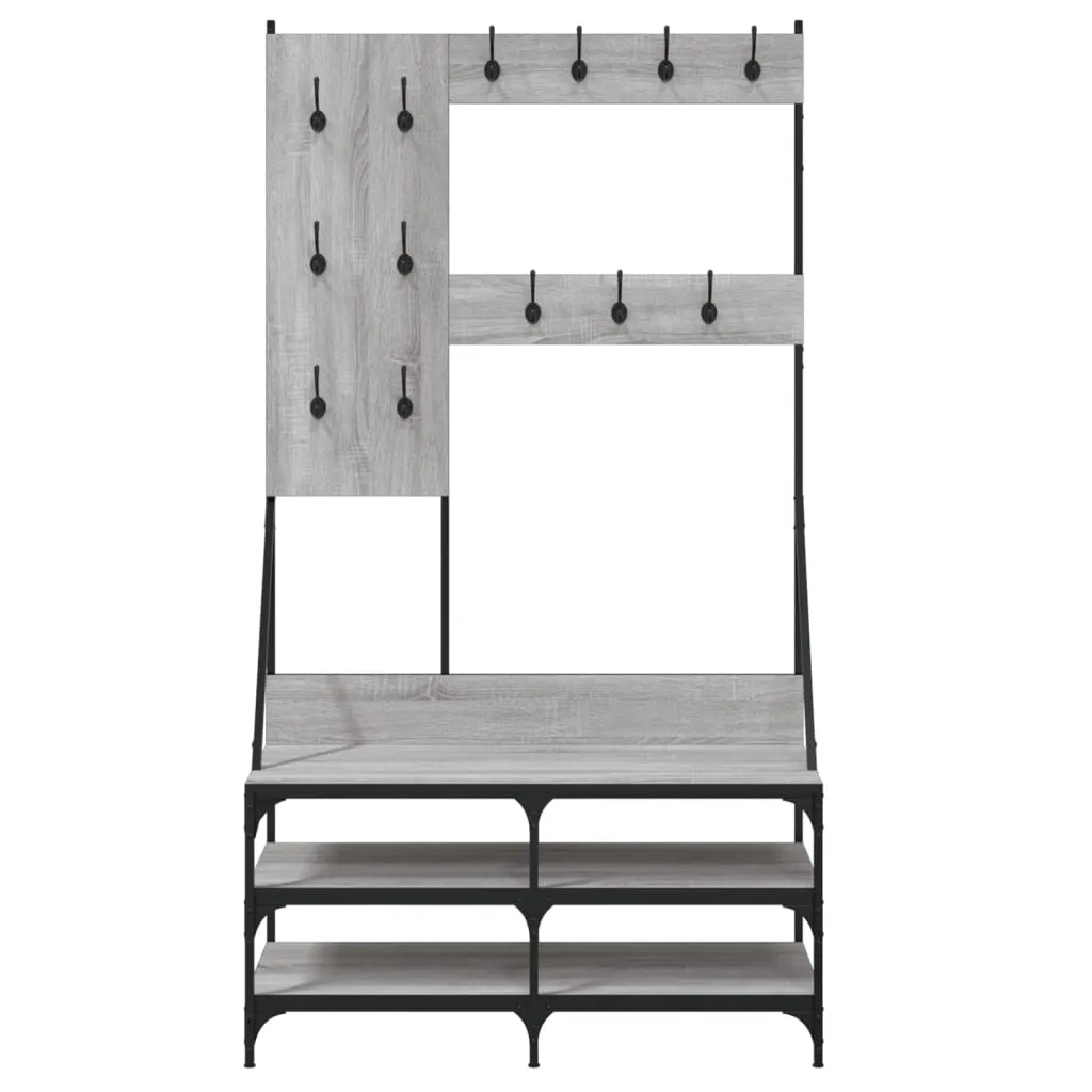 Clothes Rack with Shoe Storage Grey Sonoma 100x40x184 cm