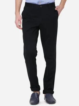 Dark Blue Solid Uno Fit Casual Trouser | JadeBlue