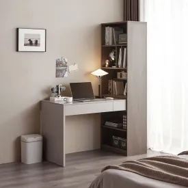 Detachable Grey Study Desk & Bookshelf Set