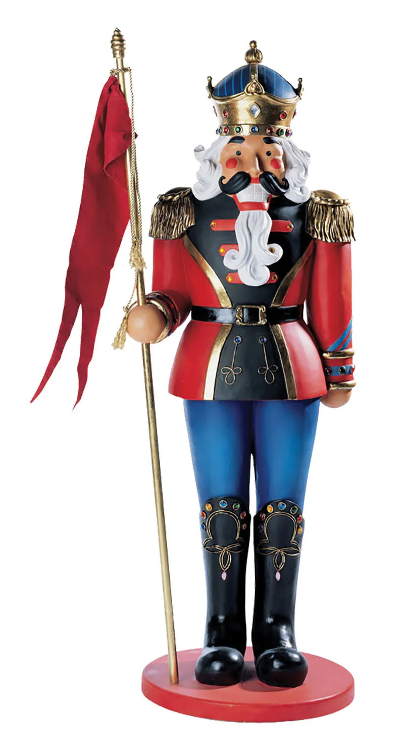 Fiberglass Nutcracker w/ Flag 72"