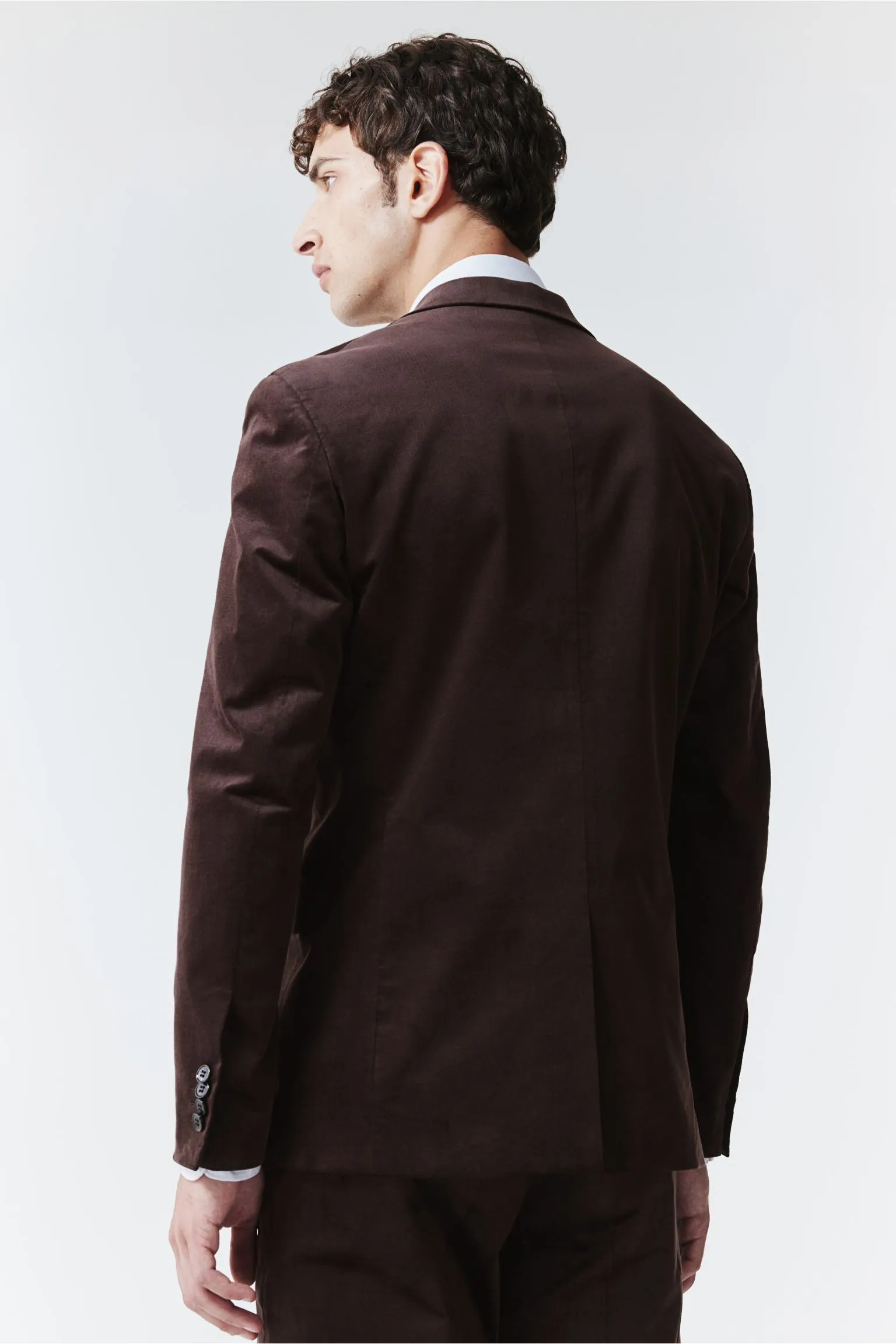 H&M Slim Fit Single-breasted corduroy jacket, dark brown