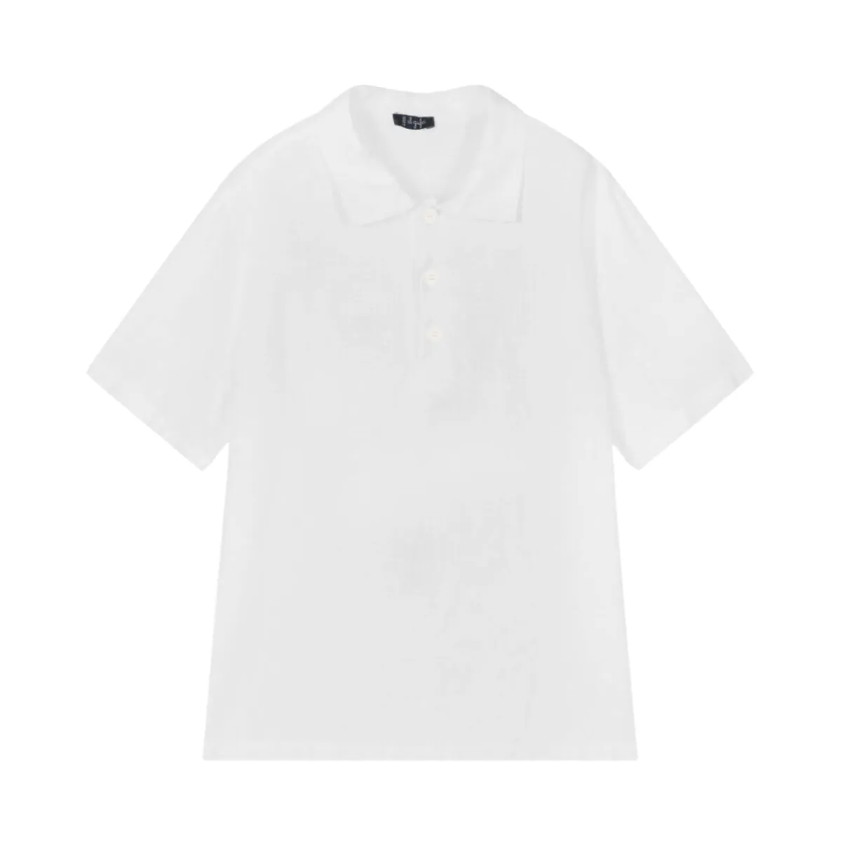 ILG White Short Sleeve Linen Polo Shirt