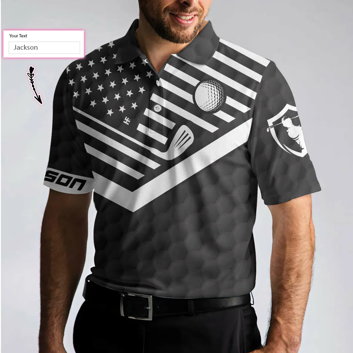 I'M A Golf Pro And Beer Drinker Custom Polo Shirt, Personalized Golf American Flag Polo Shirt, Golf Shirt For Beer Lovers Coolspod