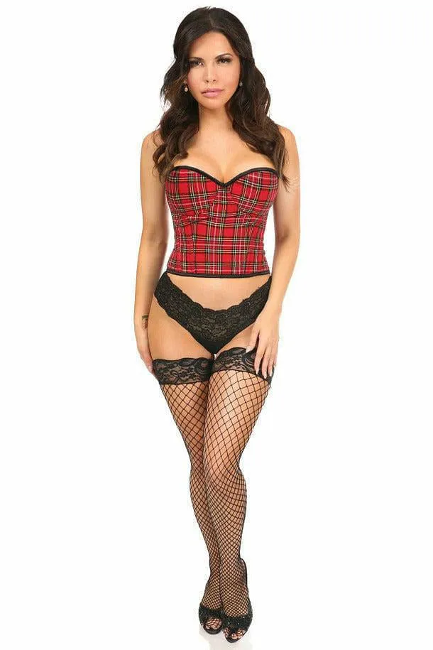 Lavish Red Plaid Underwire Bustier