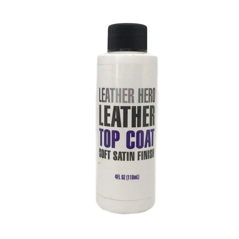 Leather Hero Satin Top Coat Leather Sealant Color Restorer 4oz