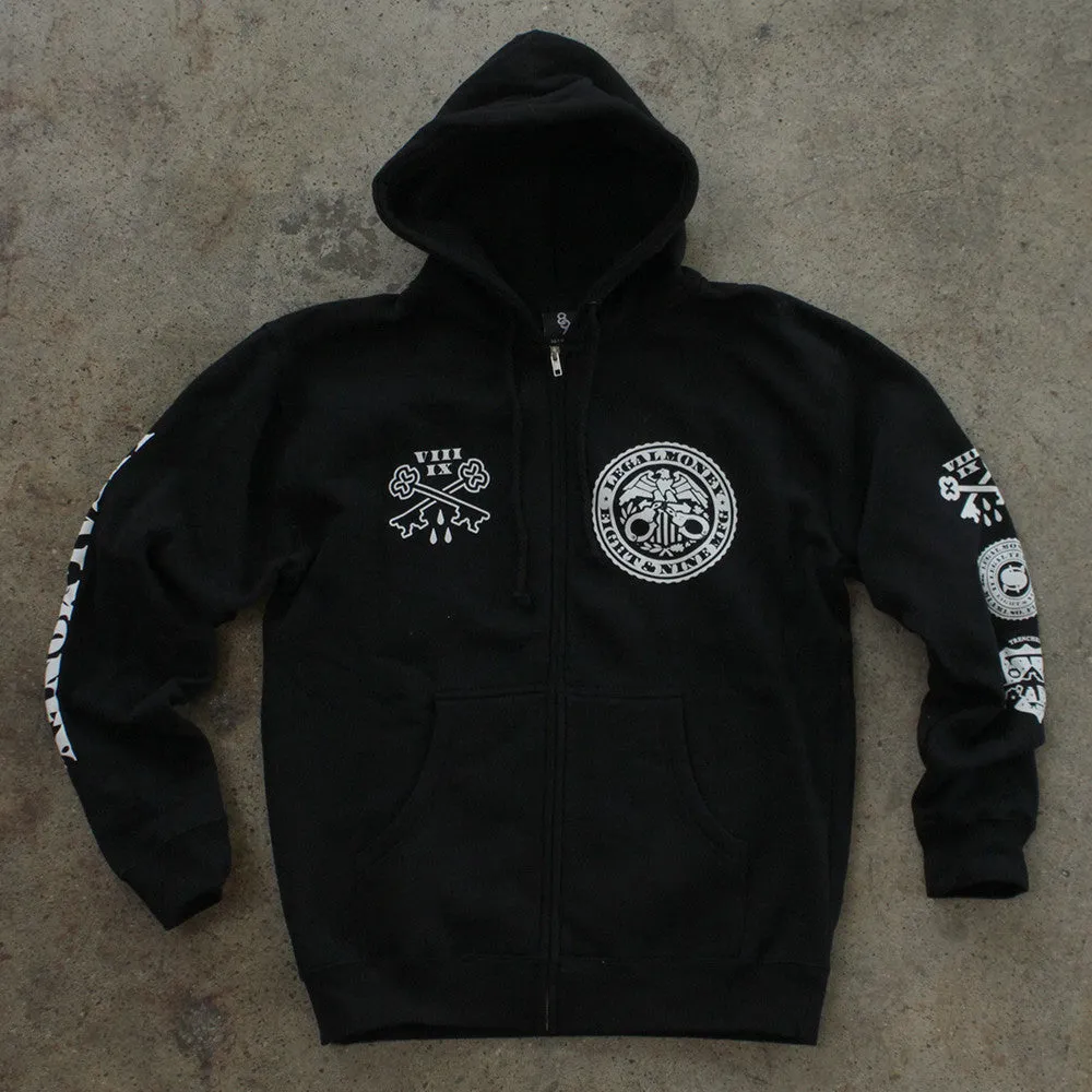 Legal Money Zip Up Hoody Black