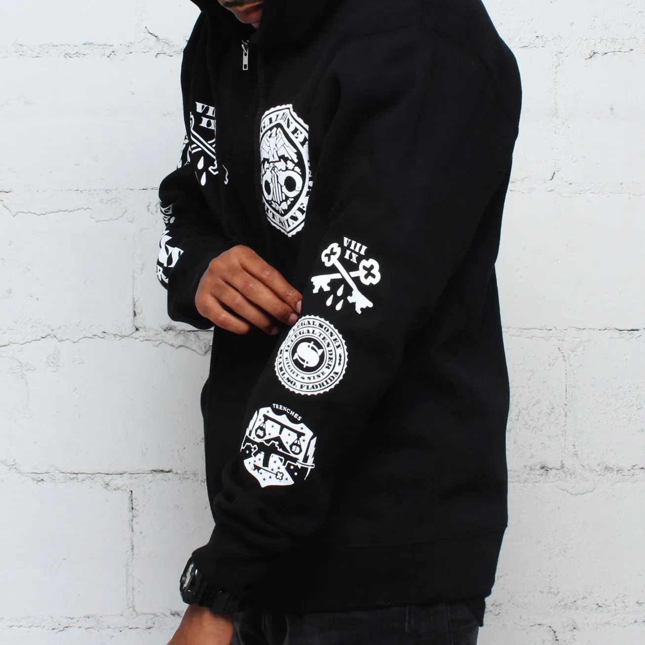 Legal Money Zip Up Hoody Black