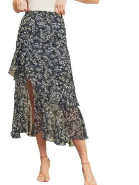 Love In A Mist Floral Print Midi Skirt