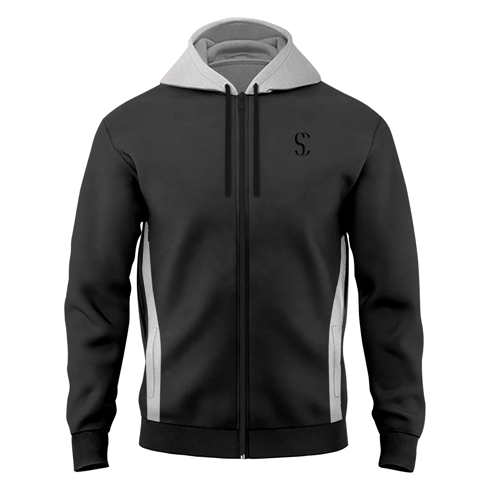 Men's Black Tracksuit Zip up Fleece Hoodie & Joggers