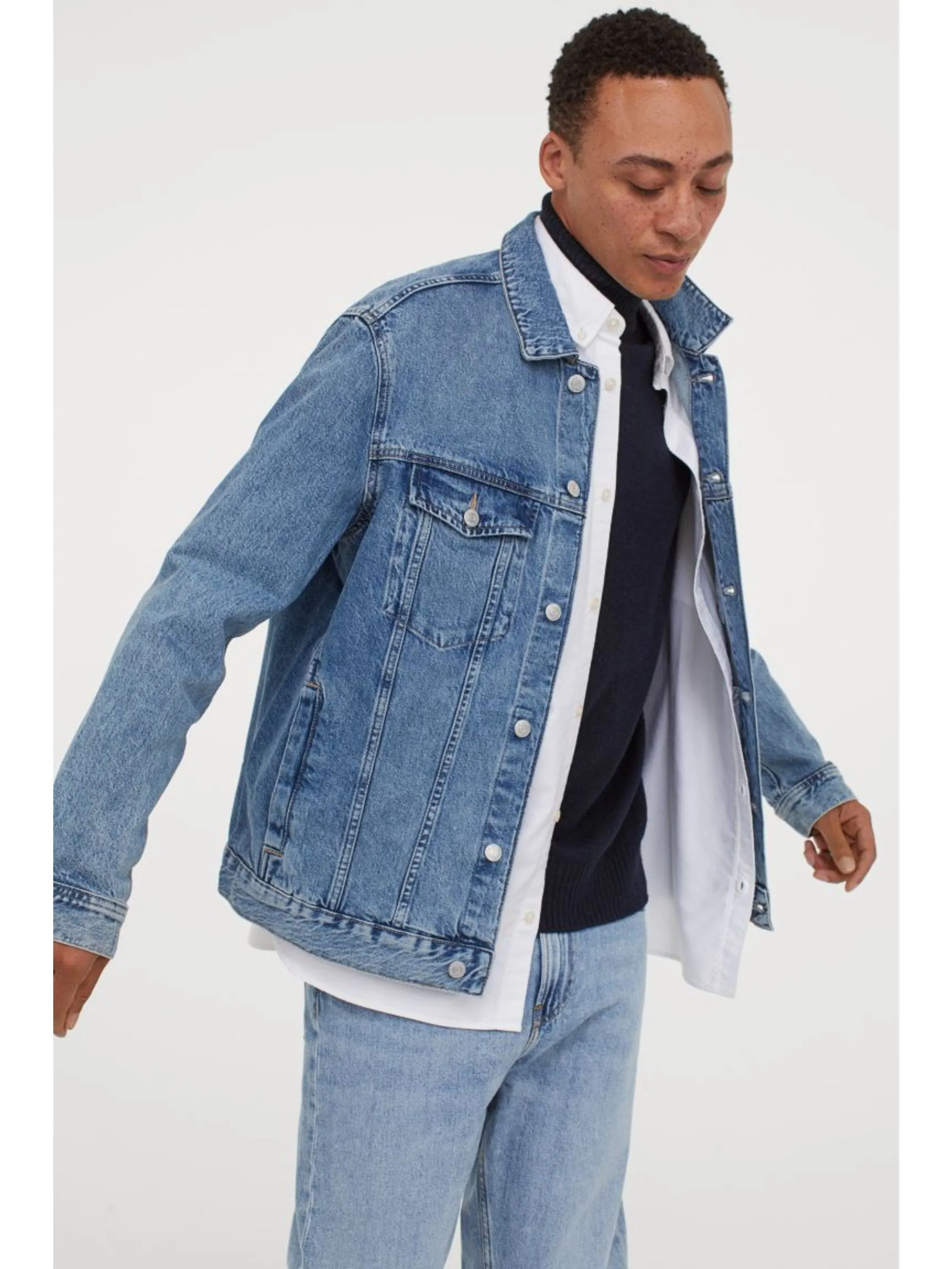 Mens Casual Cotton Button Up Denim Jacket