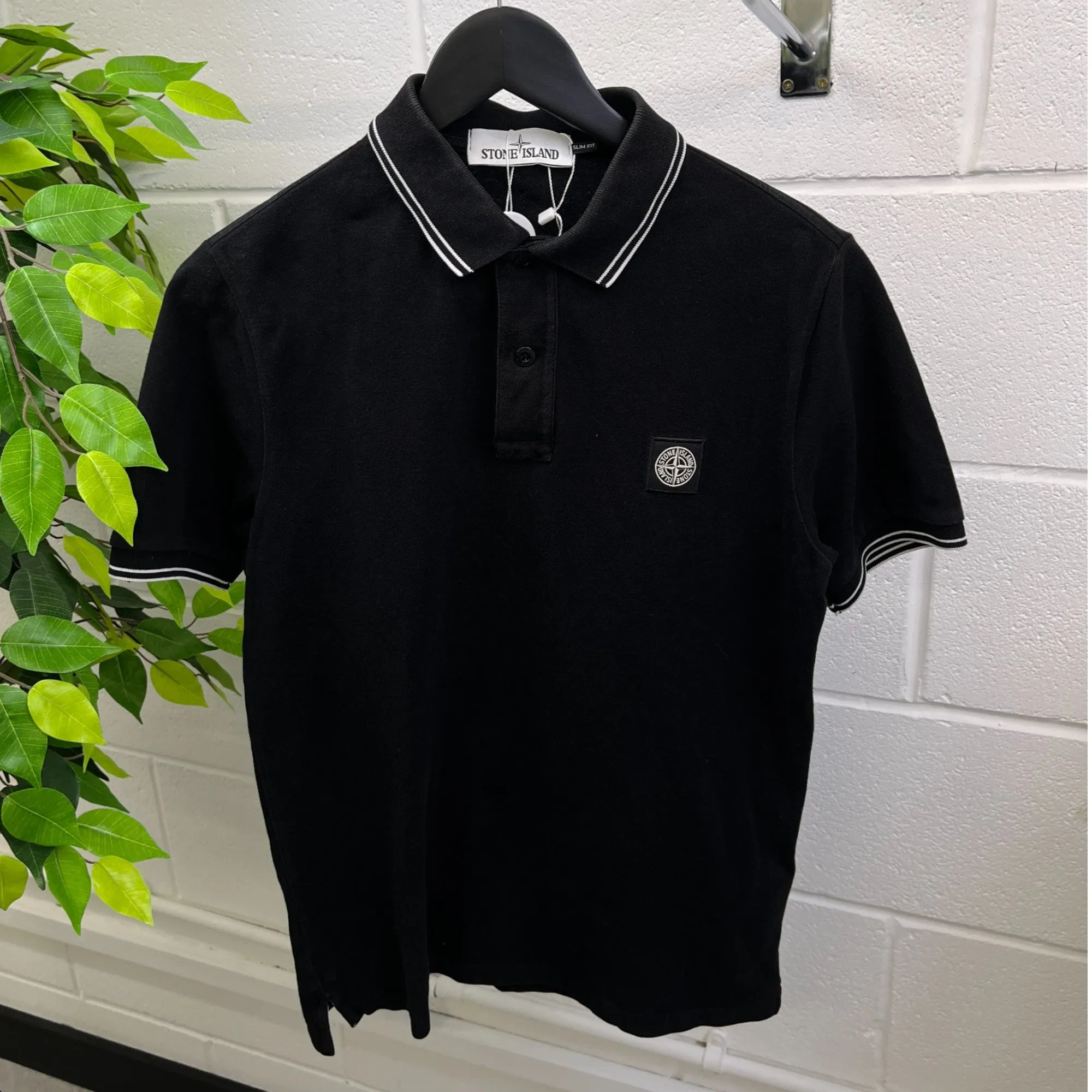 Men's Compass Logo Polo Shirt Black Size M