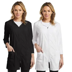 Modern Lab Coat with Front Zipper