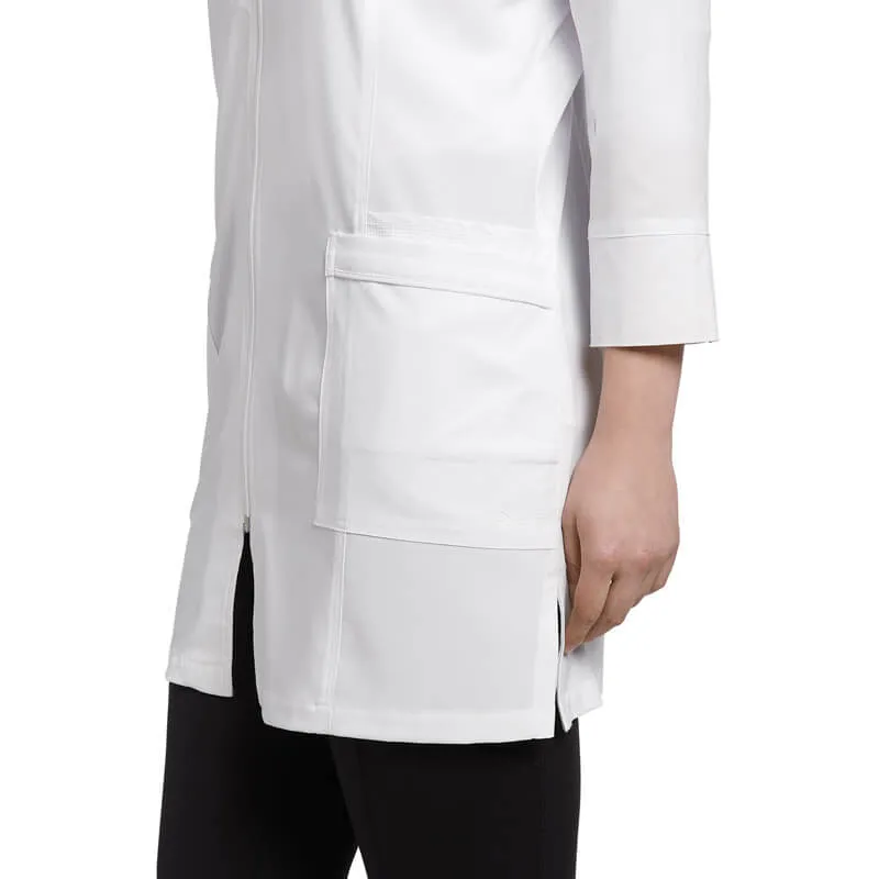 Modern Lab Coat with Front Zipper