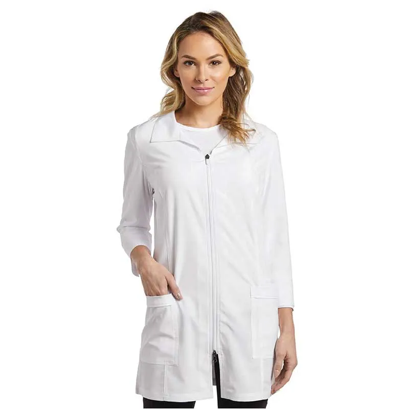 Modern Lab Coat with Front Zipper