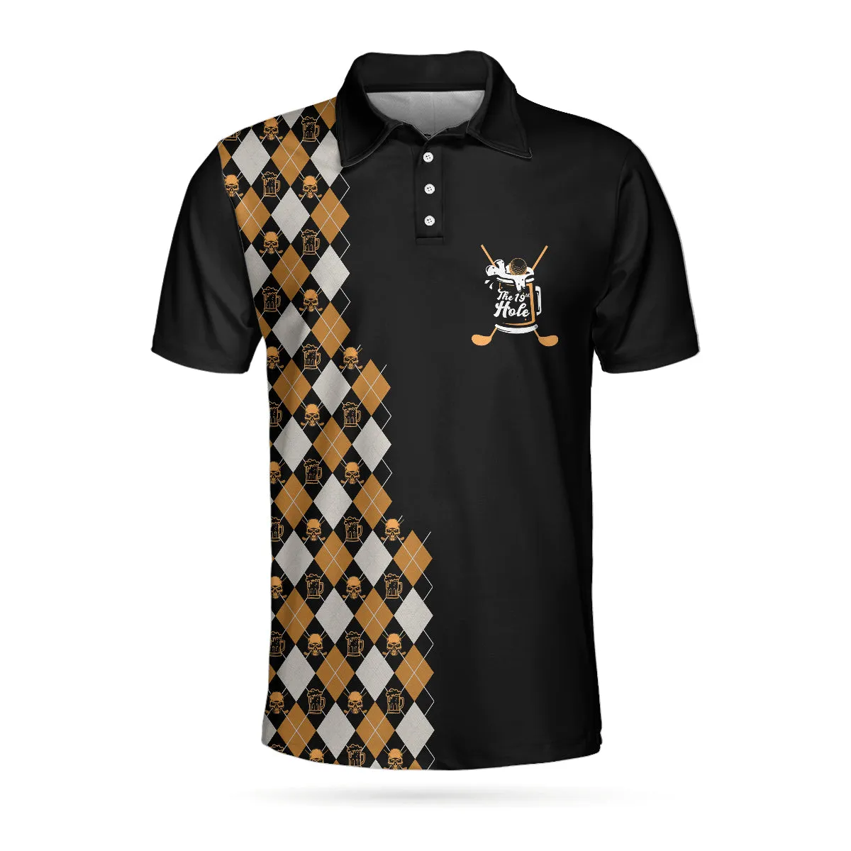 No Shanks Just Dranks The 19Th Hole Polo Shirt, Argyle Pattern Beer Polo Shirt, Golf Shirt For Beer Lovers Coolspod