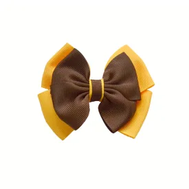 Opal Bow Hair Clip Brown / Yellow