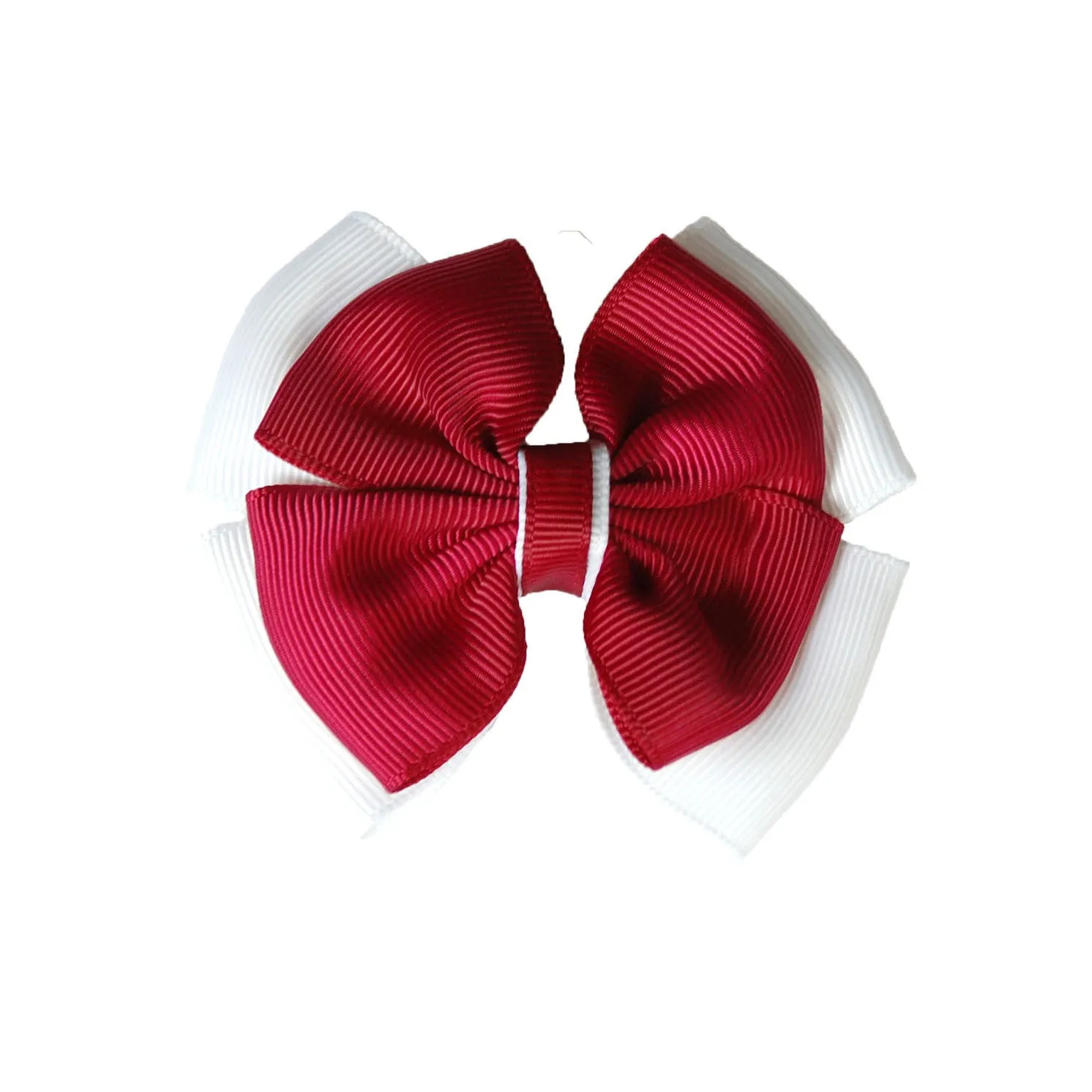 Opal Bow Hair Clip Maroon / White