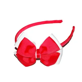 Opal Bow Headband Red / White