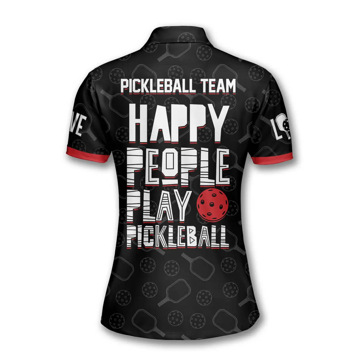 Personalized Name Happy People Play Pickleball Polo Shirts For Women