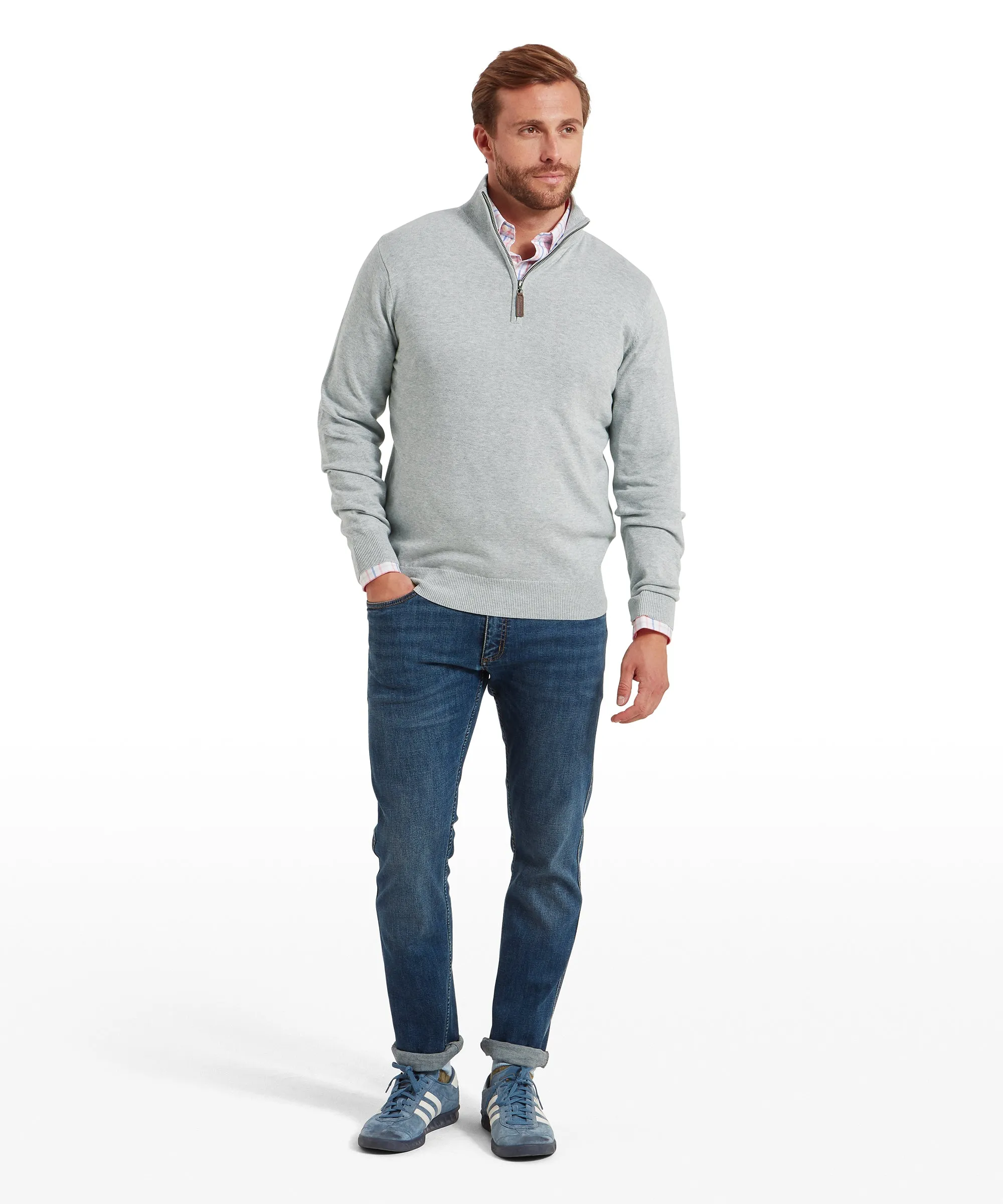 Porthmeor Quarter Zip Jumper - Grey