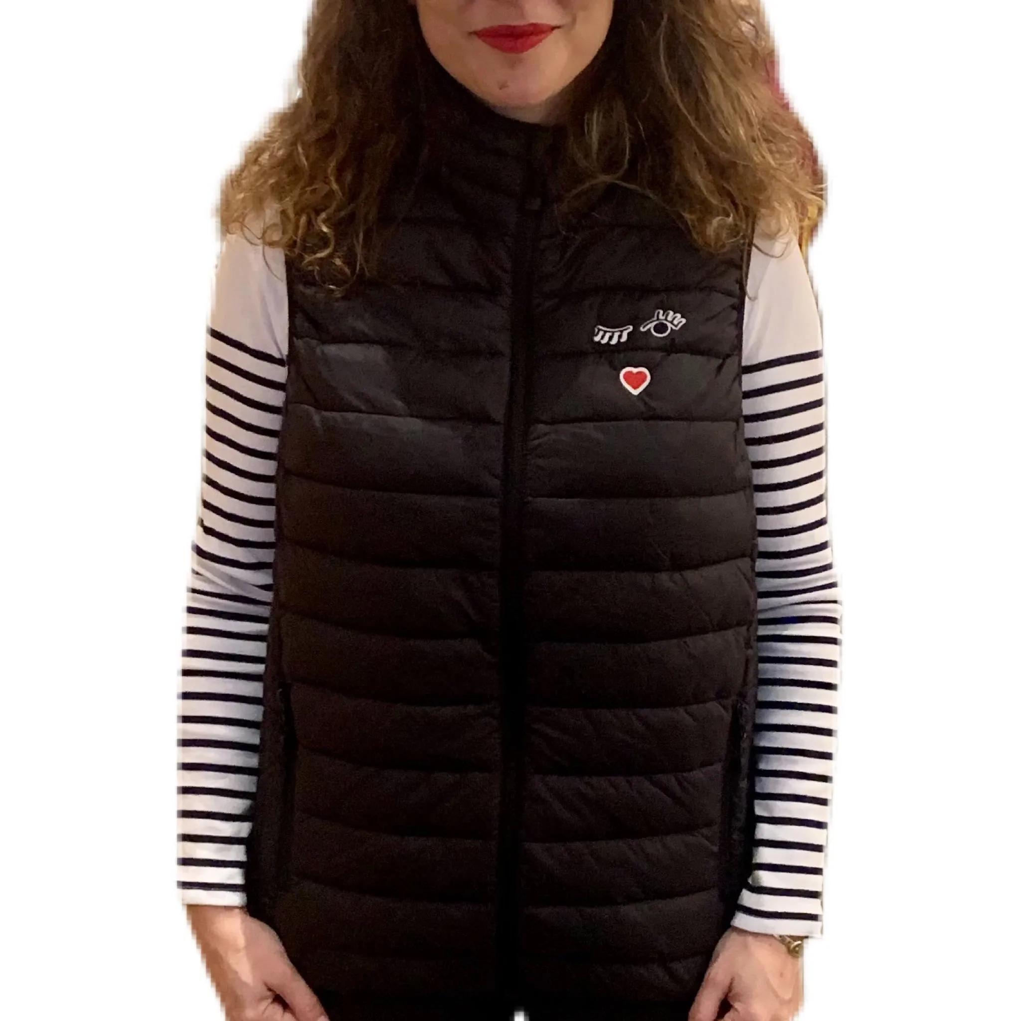 Puff Jacket/Down Vest 'Wink' - Women Cut in Black or Navy Blue