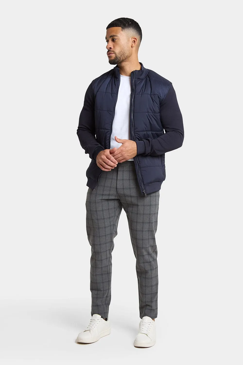 Quilted Hybrid Jacket in Navy