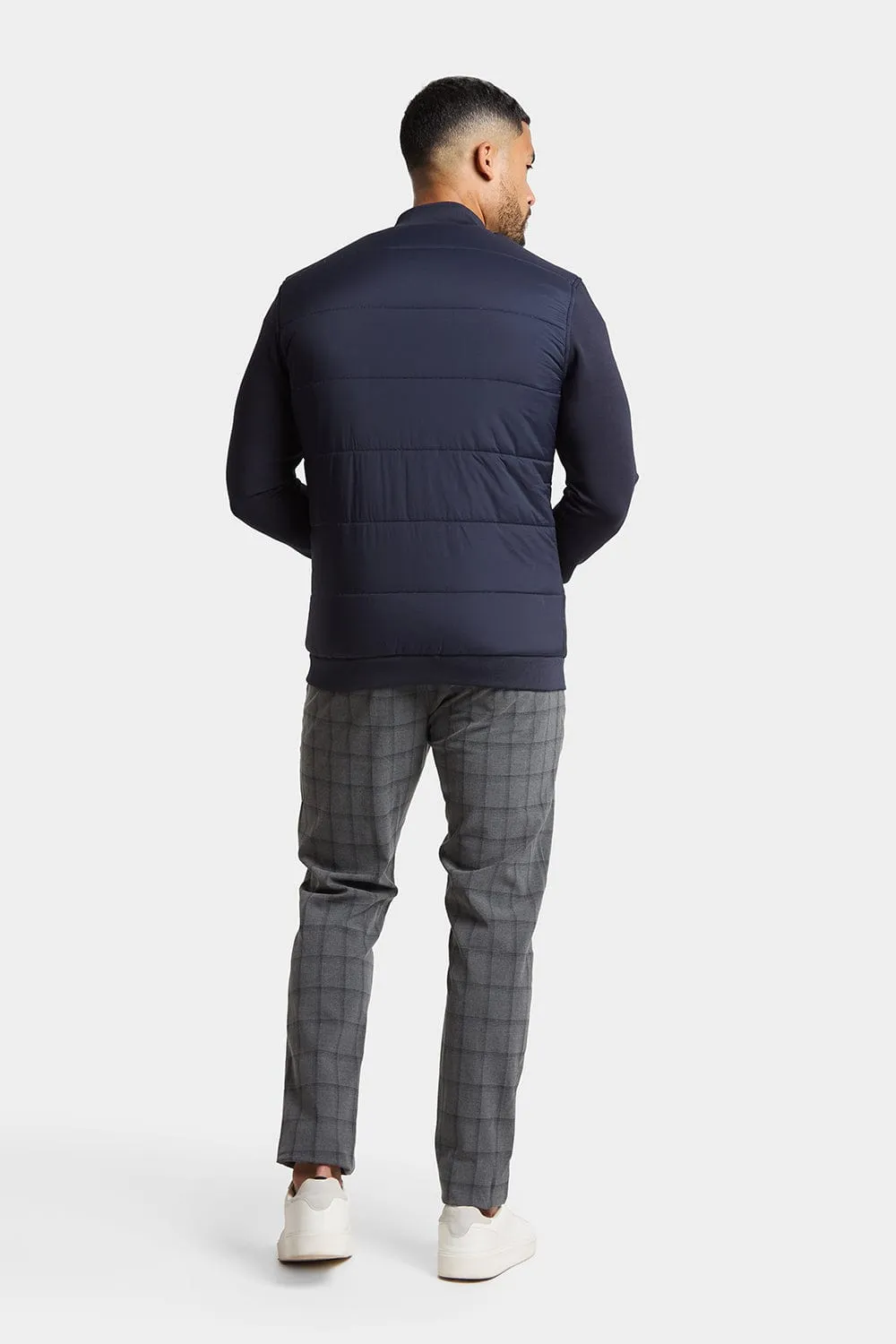 Quilted Hybrid Jacket in Navy