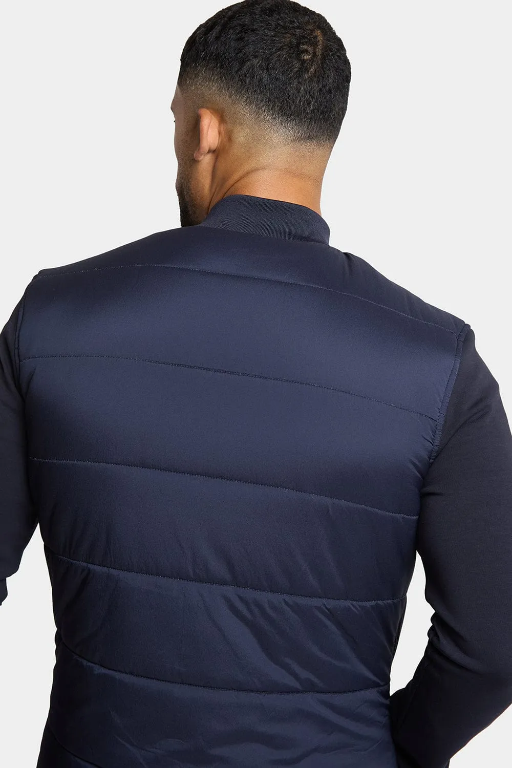 Quilted Hybrid Jacket in Navy