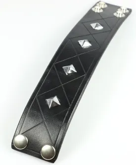 Quilted Pyramid Studded Wristband