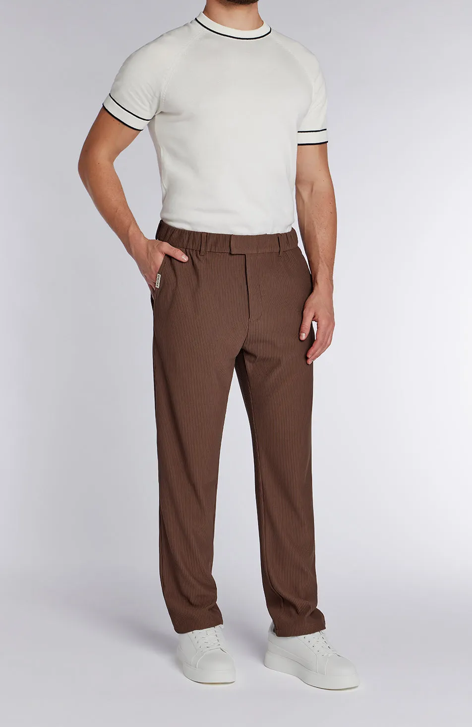 Rustique Straight leg Luxe Rib Pants in Rust