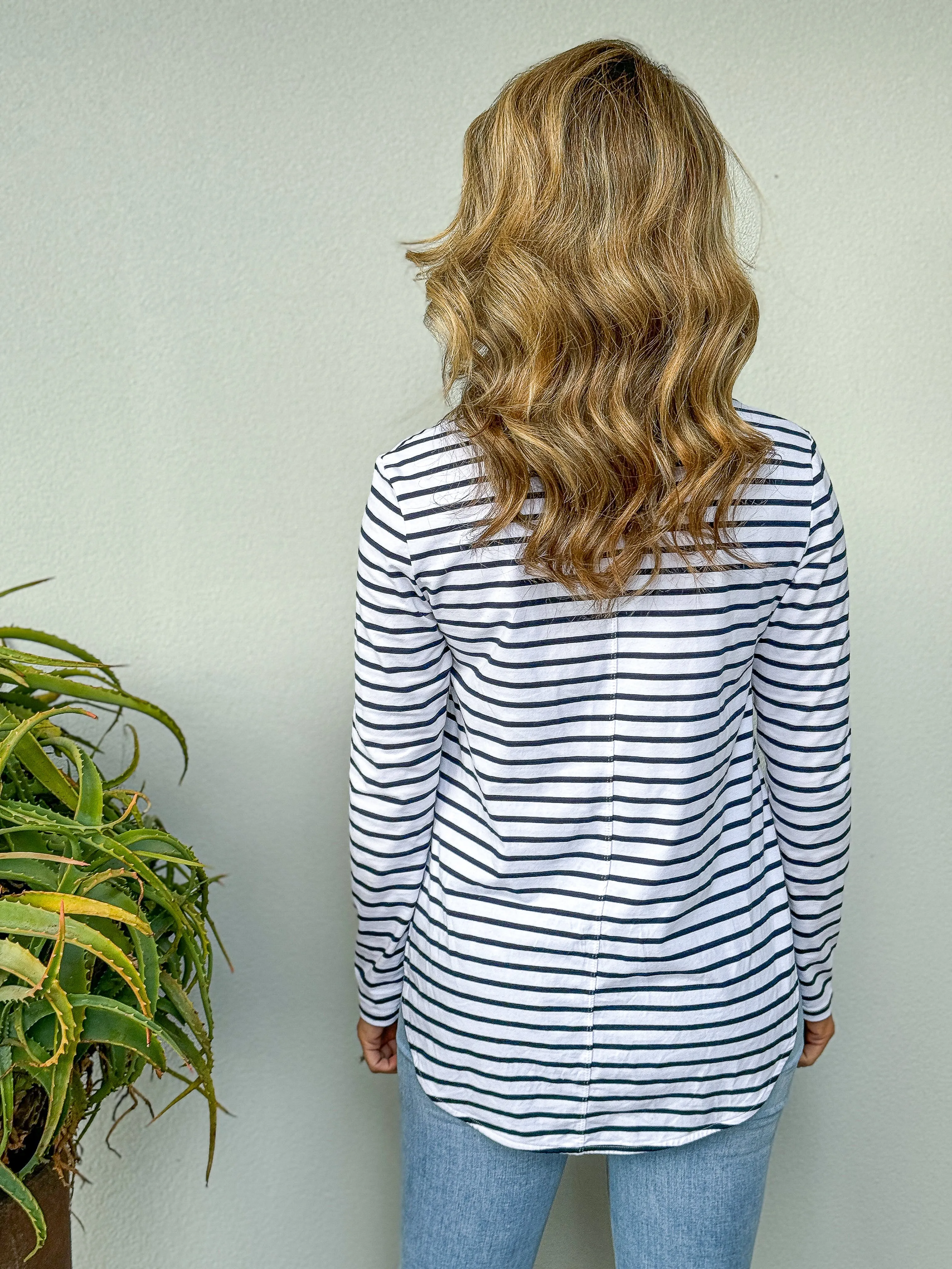 Scarlett Long Sleeve Tee - Nautic Stripe